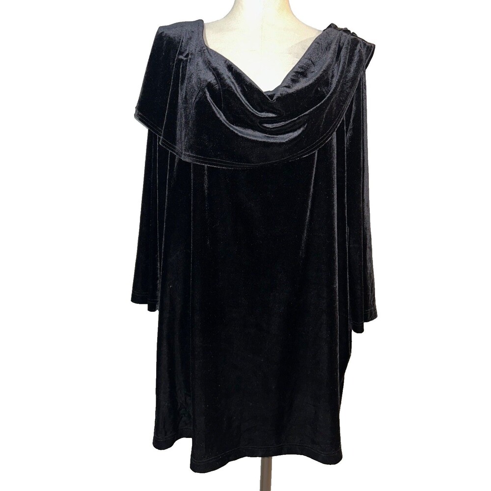 Veranesi Women’s Velvet Knit Stretch Tunic Top size 4X Cape Collar Whimsygoth